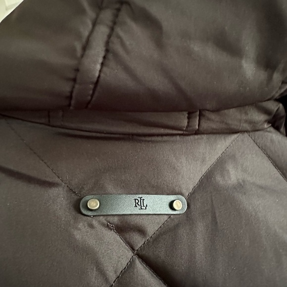 LAUREN RALPH LAUREN Diamond Quilted Black Down Hooded Removeable Faux Fur SMALL - Picture 12 of 15